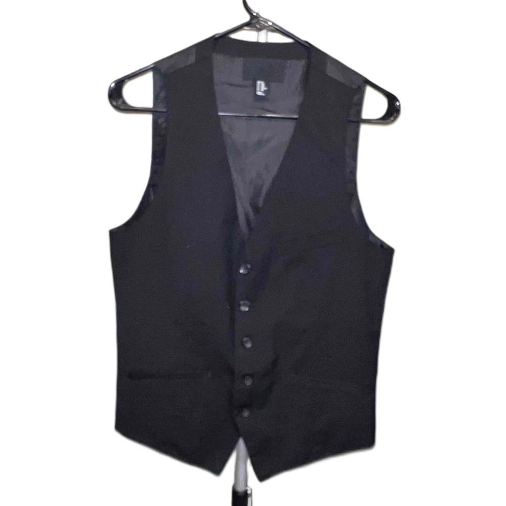 H&M Mens Black Button-Up V-Neck Formal Vest Size US 36R